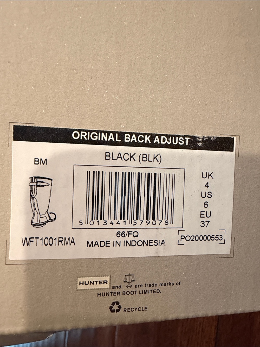 women's hunter original back adjust rain boot size us6 - Picture 2 of 8